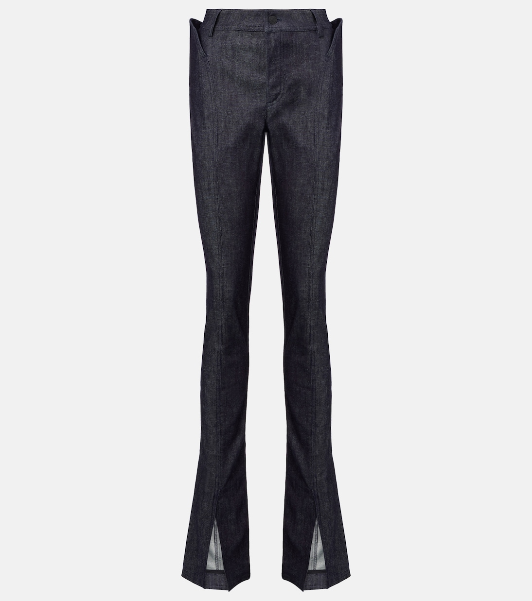 

Узкие джинсы с высокой талией Mugler, Raw Blue