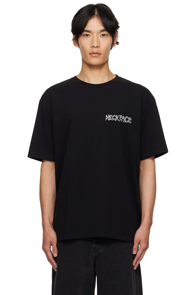 

Футболка Neckface edition из плотной ткани с эффектом потертости Wacko Maria, черный