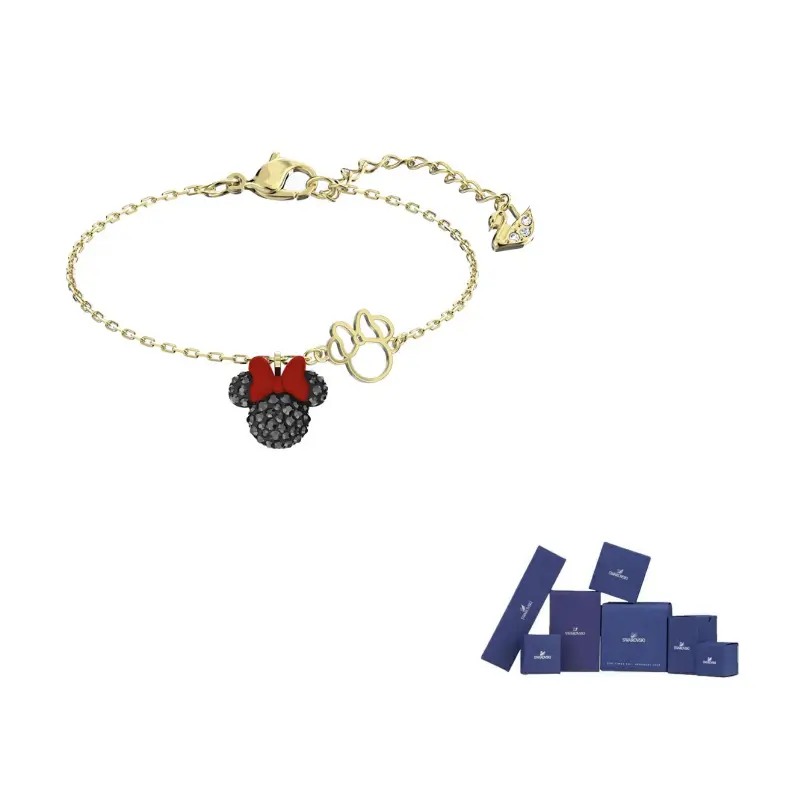 

Swarovski Микки и Минни позолоченный браслет женский черный/позолоченный