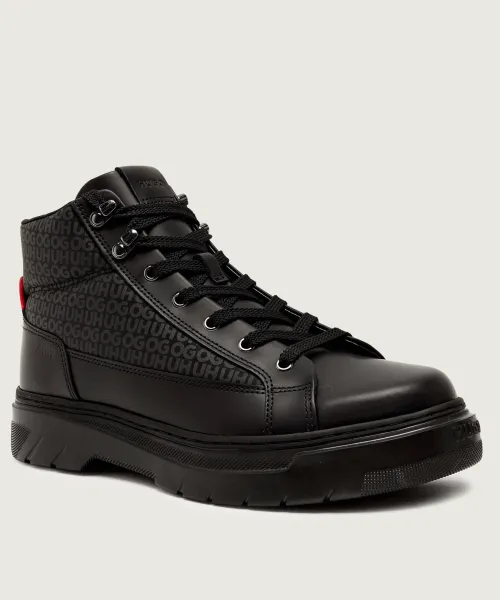 

Высокие кожаные туфли urian_halb_nybomn Hugo, черный