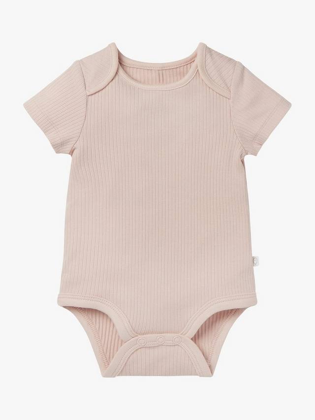 

Детское боди в рубчик с коротким рукавом MORI, цвет Blush
