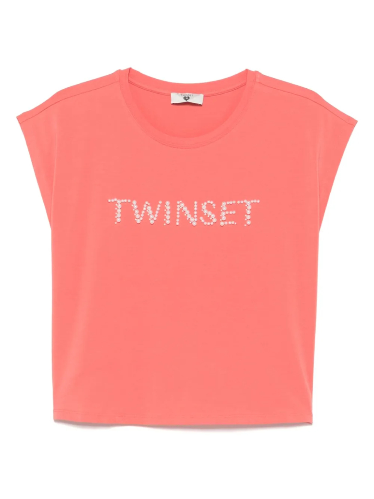 

Футболка с вышитым логотипом TWINSET, розовый