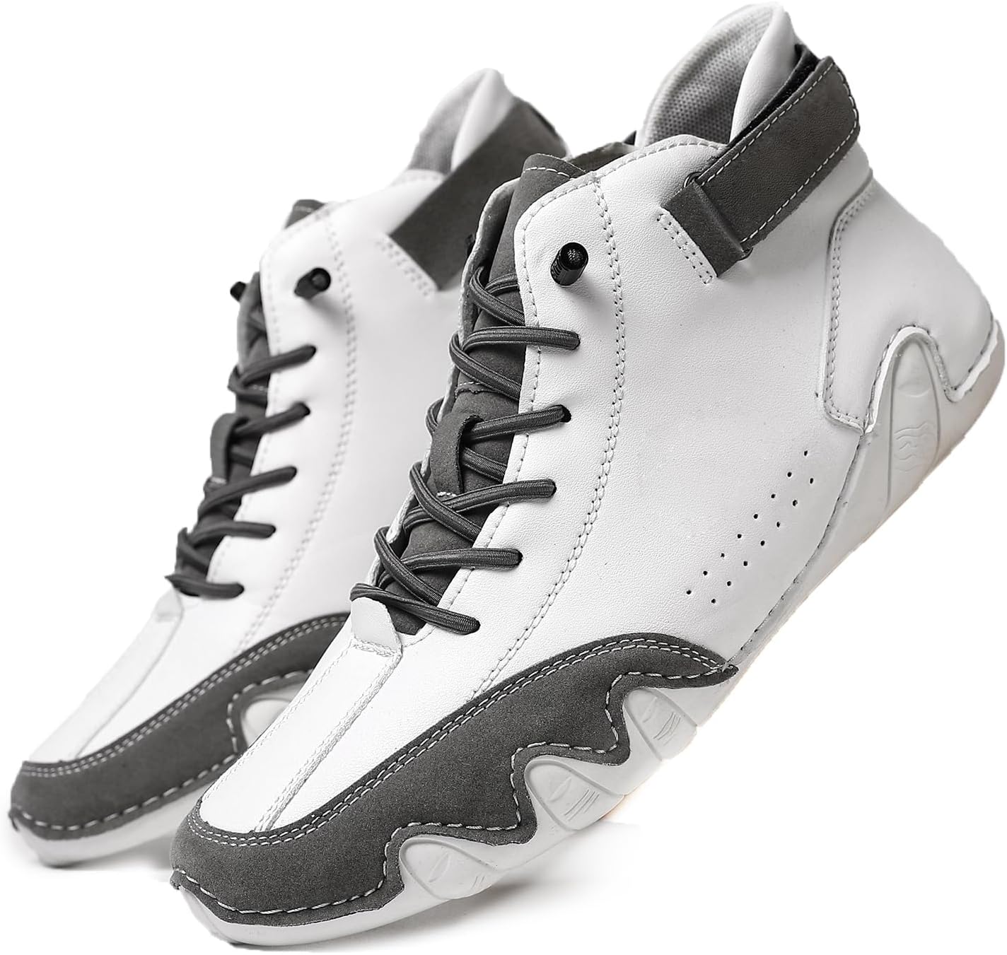 

Ортопедические кроссовки для мужчин и женщин, водонепроницаемые и дышащие, высокие короткие ботинки для хайкинга, кемпинга и вождения, всесезонные высокие Ermopatry, белый/серый