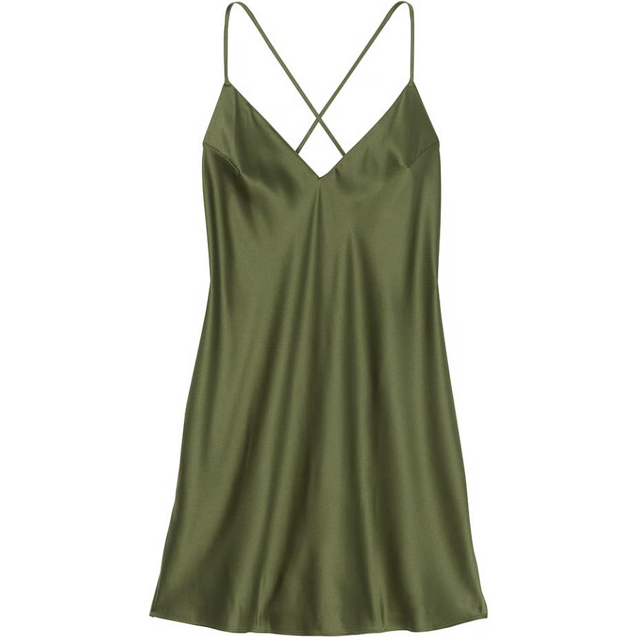 

Victoria's Secret Сатиновая ночнушка с открытой спиной woodland green