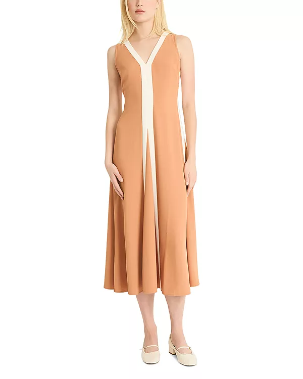 

Вязаное платье с цветовыми блоками Luxely, оранжевый