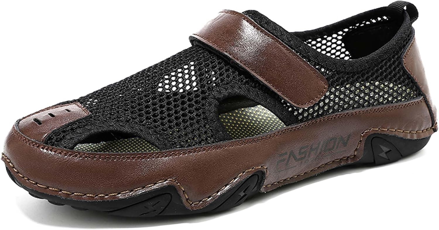 

Мужские модные повседневные сандалии с сеткой, дышащие, на одной пряжке, легкие, с нескользящей подошвой, для прогулок на свежем воздухе, обувь для активного отдыха на воде, с мягкой подошвой, водные тапочки Gerrit, коричневый