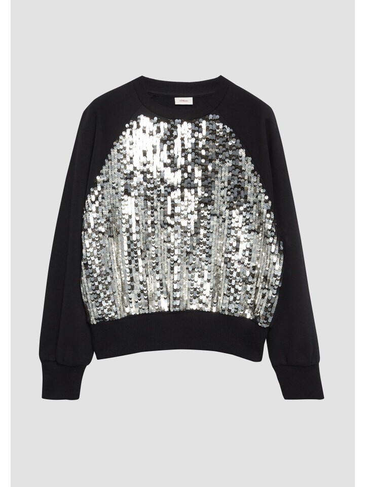 

Толстовка s.Oliver Sweatshirt langarm, цвет Schwarz-silber