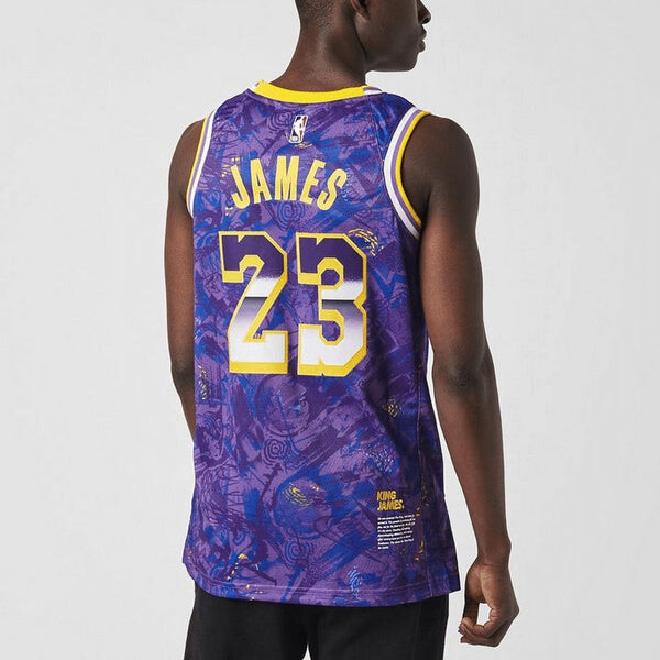 Майка Nike NBA Retro Basketball Vest SW Fan Edition LeBron James 23 Purple, фиолетовый — фото 4