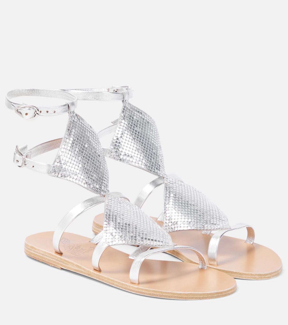 Сандалии из кожи Alki Ancient Greek Sandals, серебряный