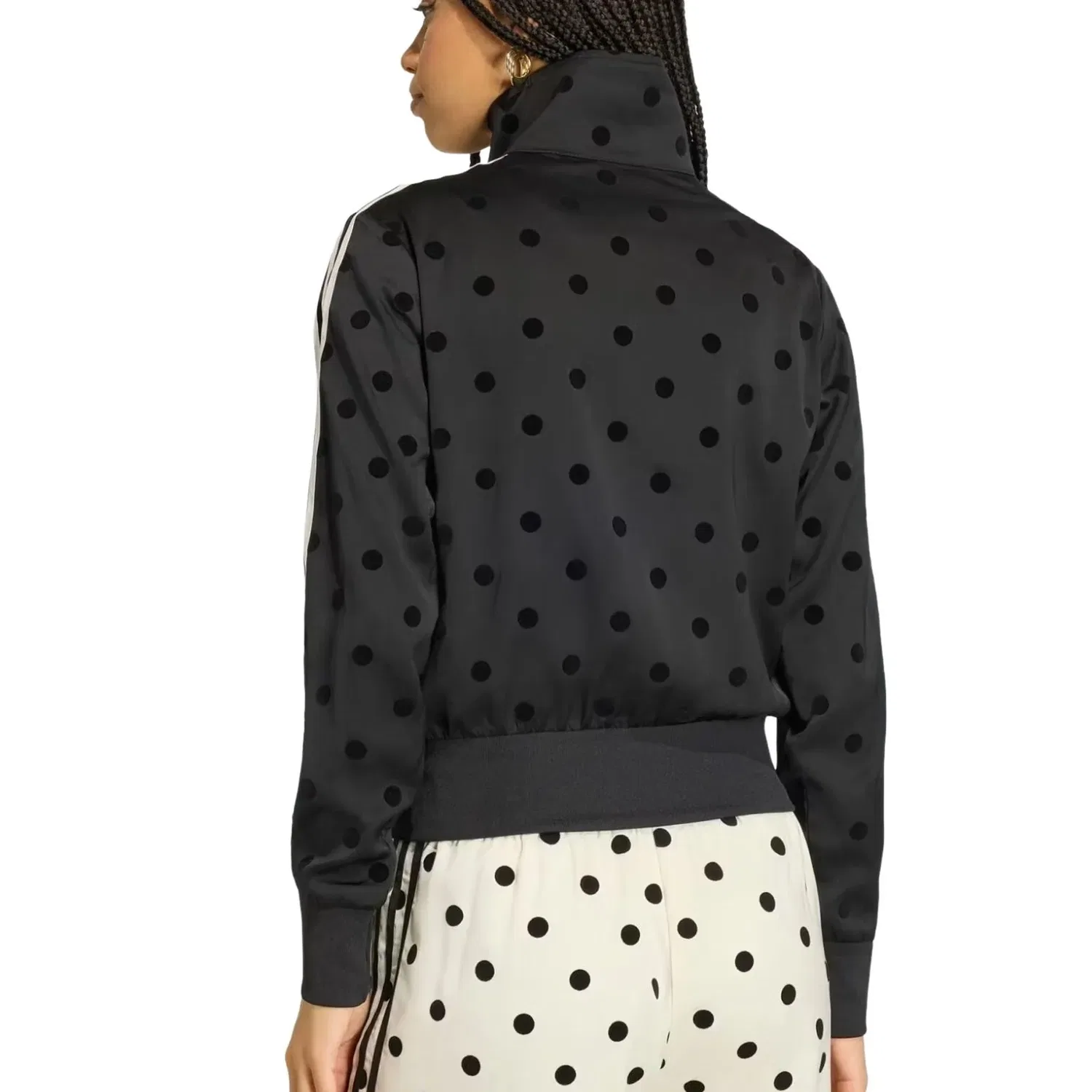 Спортивная куртка Adidas Satin Polka Dots TT Track Jacket 'Black' KV1166, черный — фото 2