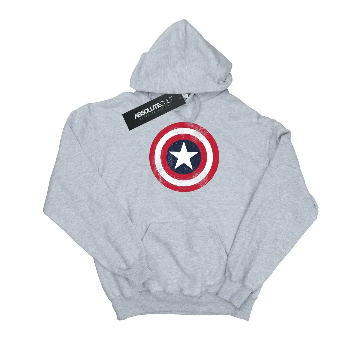 Худи Marvel Captain America с принтом, серый — фото 2