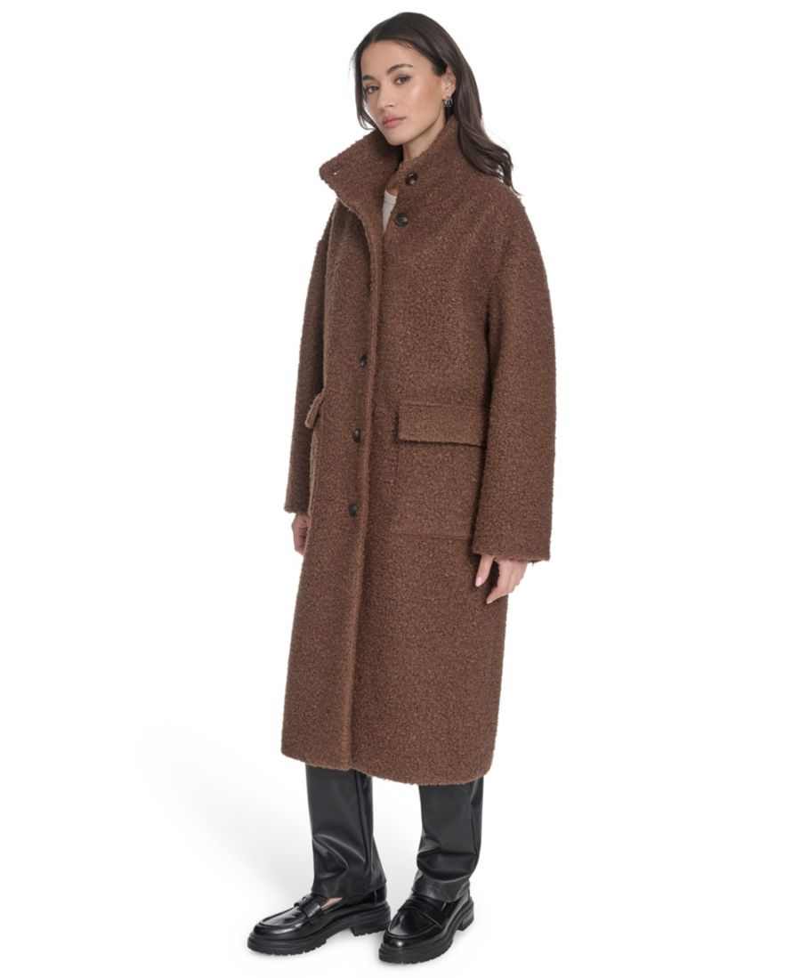 Женское пальто-кар с воротником-стойкой и стандартным кроем Levi's, Brown — фото 4