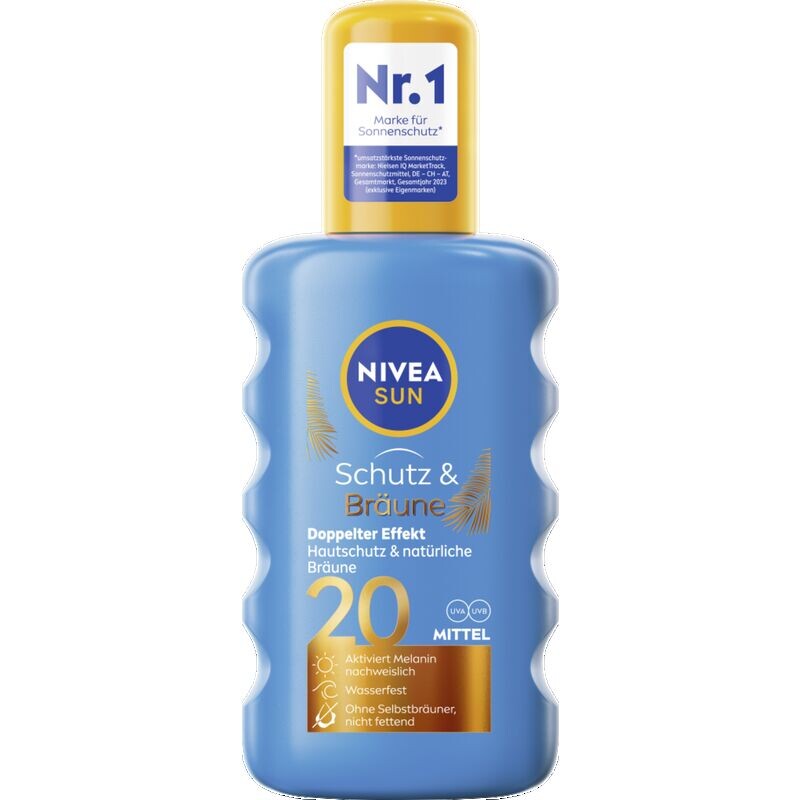 

Солнцезащитный спрей для защиты и загара SPF 20 NIVEA, 200 ml
