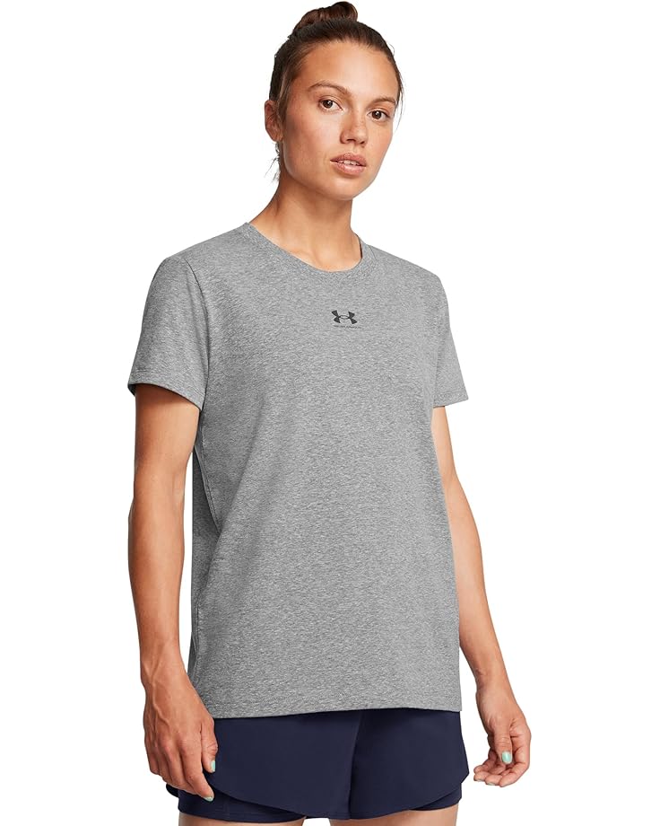 

Футболка Under Armour Rival Core Short Sleeve T Shirt, цвет Castlerock/Black