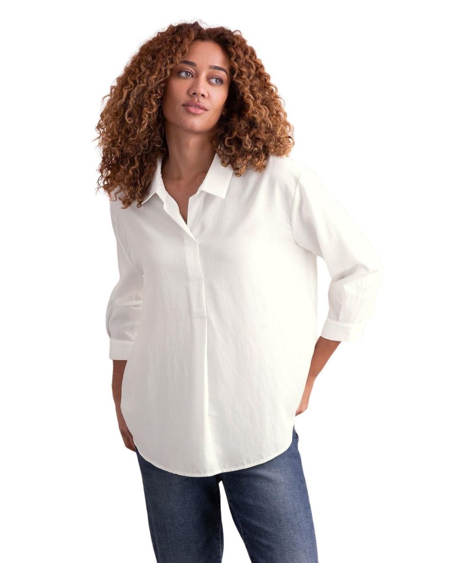 

Женская свободная рубашка из льняной смеси Celtic & Co, Chalk