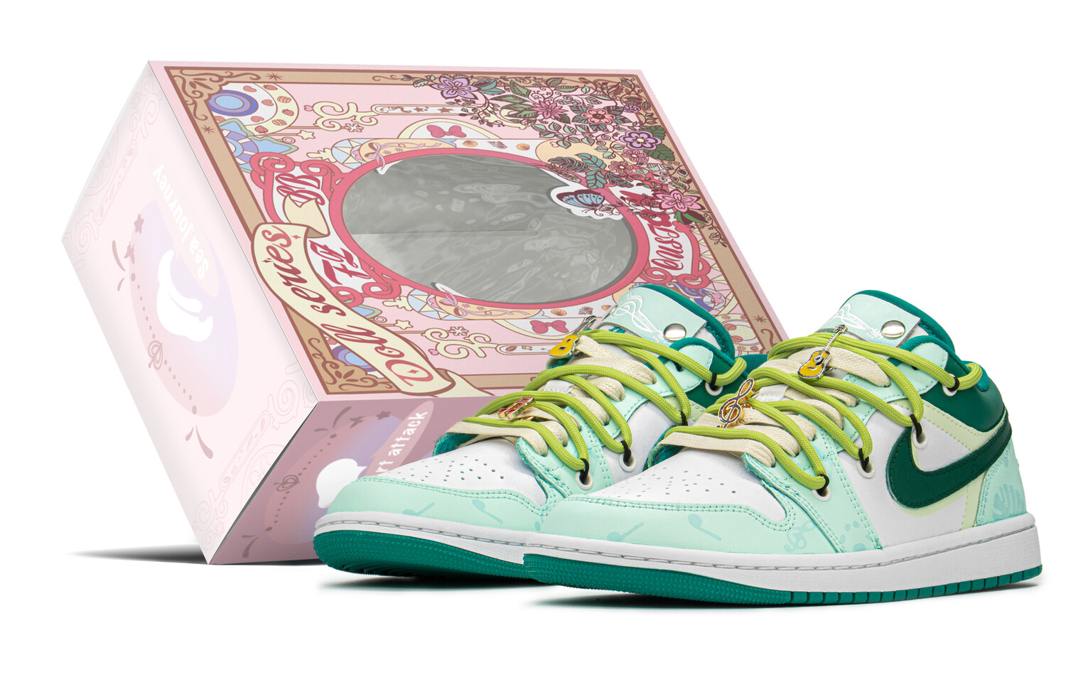 

Кроссовки Air Jordan 1 Vintage Basketball Shoes Women's Low-Top White/Green