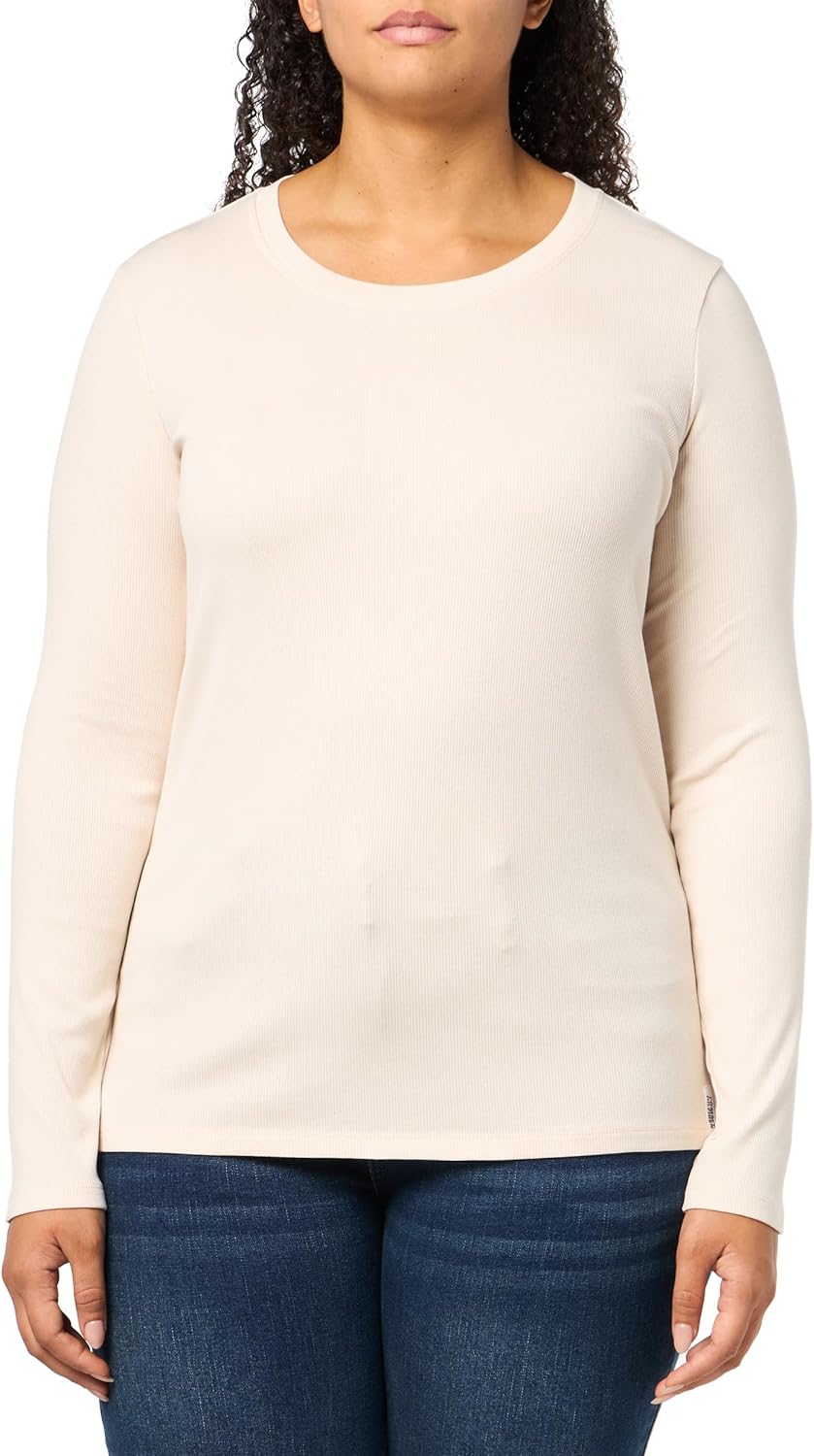 

Женская рубашка Tommy Hilfiger с круглым вырезом и длинными рукавами в рубчик, Pebble