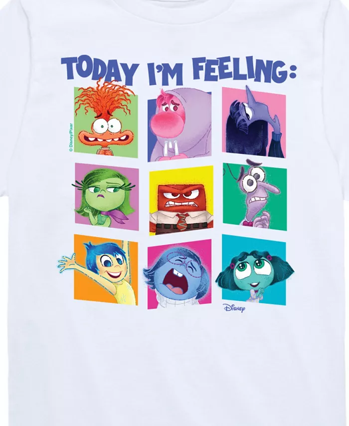 Футболка с принтом для мальчиков Inside Out 2 "Today I'm feeling" Disney, белый — фото 3