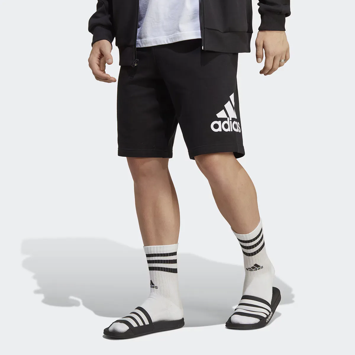 

Мужские шорты Adidas с большим логотипом и большим логотипом, чёрный