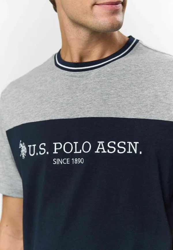 Футболка с принтом умкарло U.S. Polo Assn., Grey Melange — фото 4