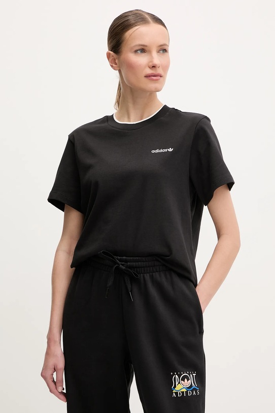Хлопковая футболка с принтом свободного кроя Graphic Loose T Adidas Originals, черный — фото 3