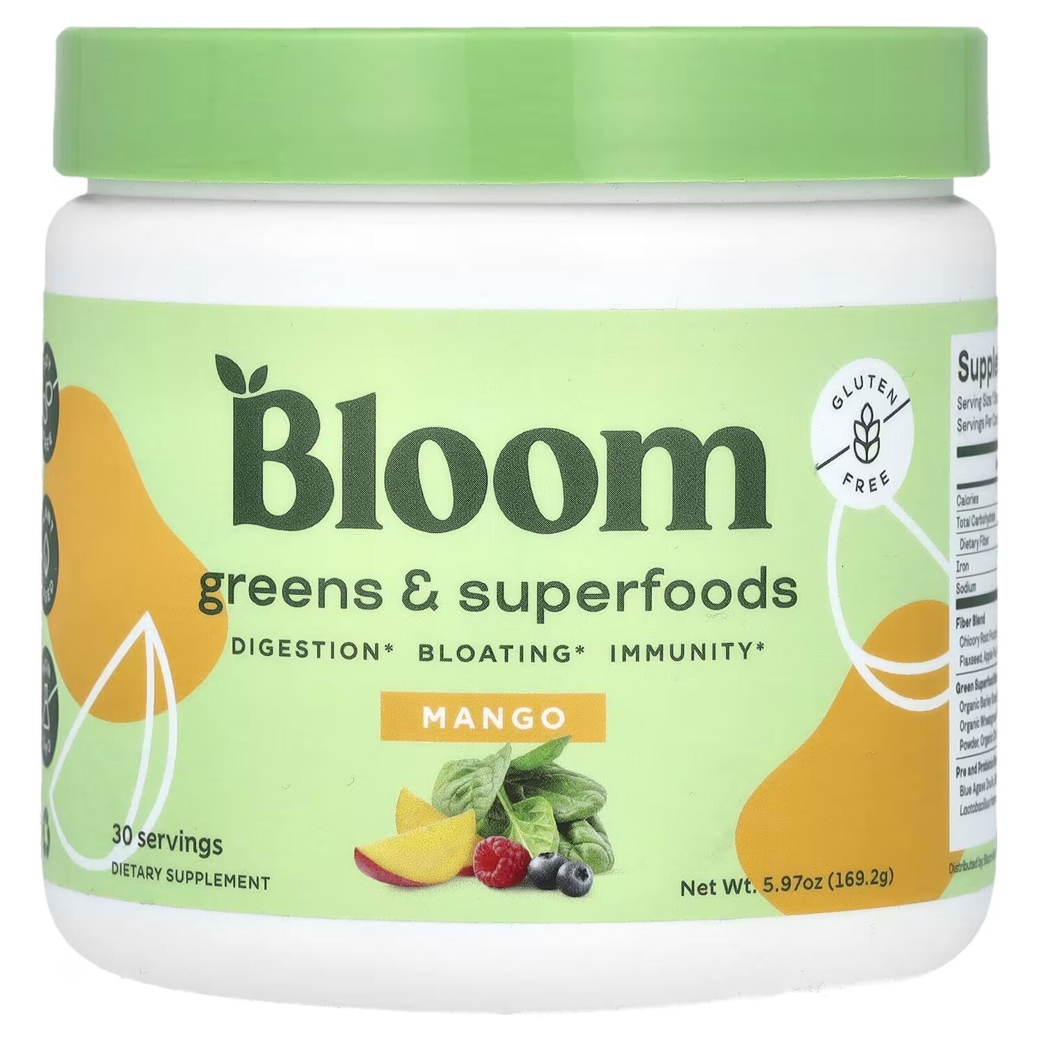 

Greens & Superfoods, Манго, 5,97 унции (169,2 г) Bloom