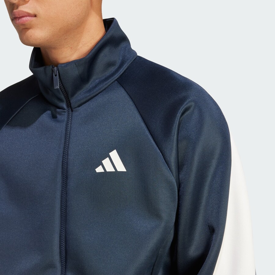 Спортивная толстовка с капюшоном на молнии ADIDAS SPORTSWEAR Stadium, темно-синий — фото 3