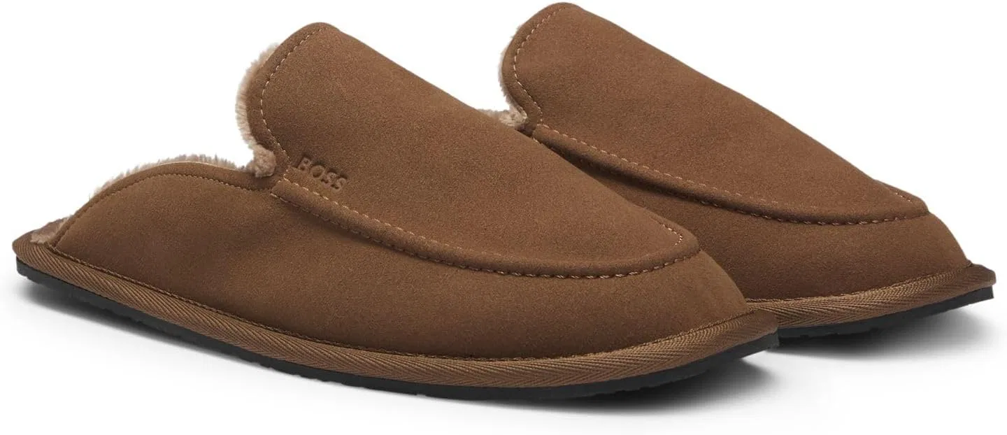 Домашние туфли BOSS Men's Home_Mule_msfr, Dark Brown — фото 3