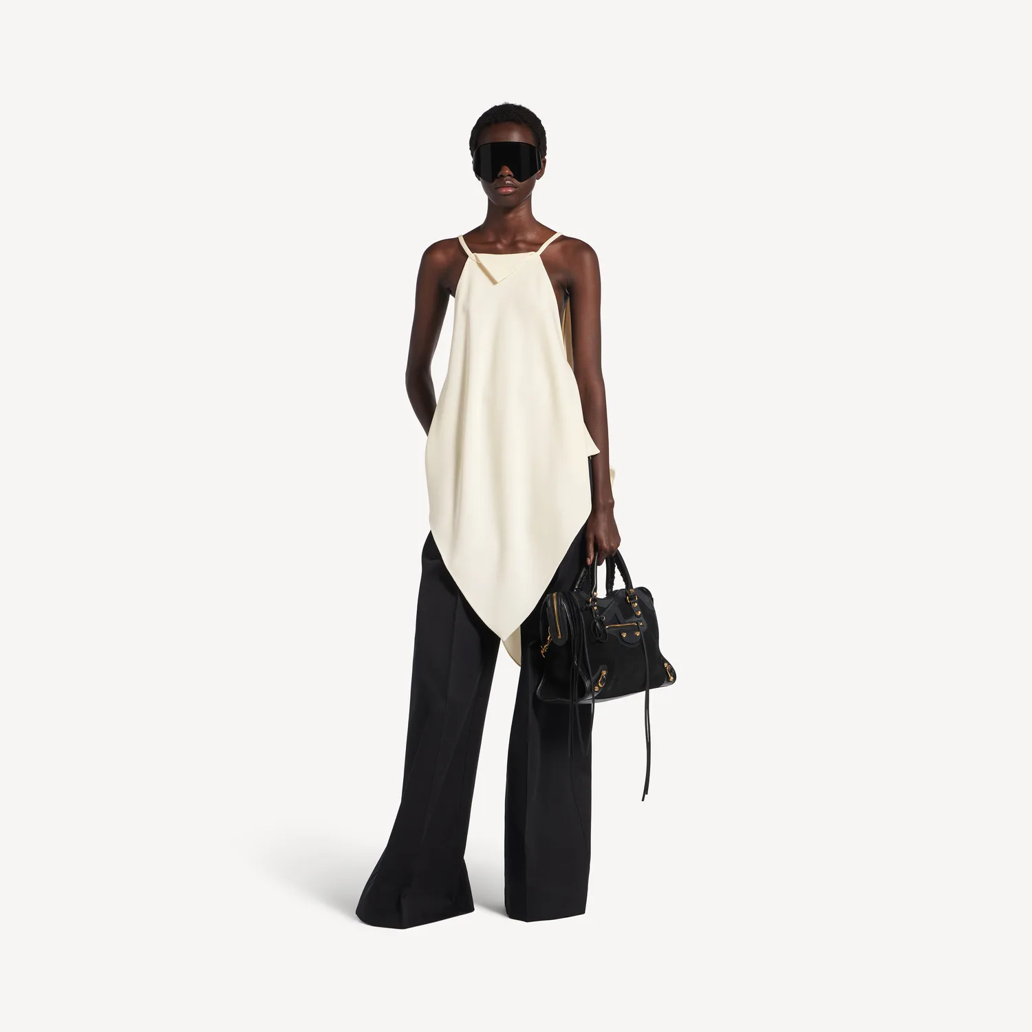 BALENCIAGA Женский топ-шарф цвета айвори — фото 2