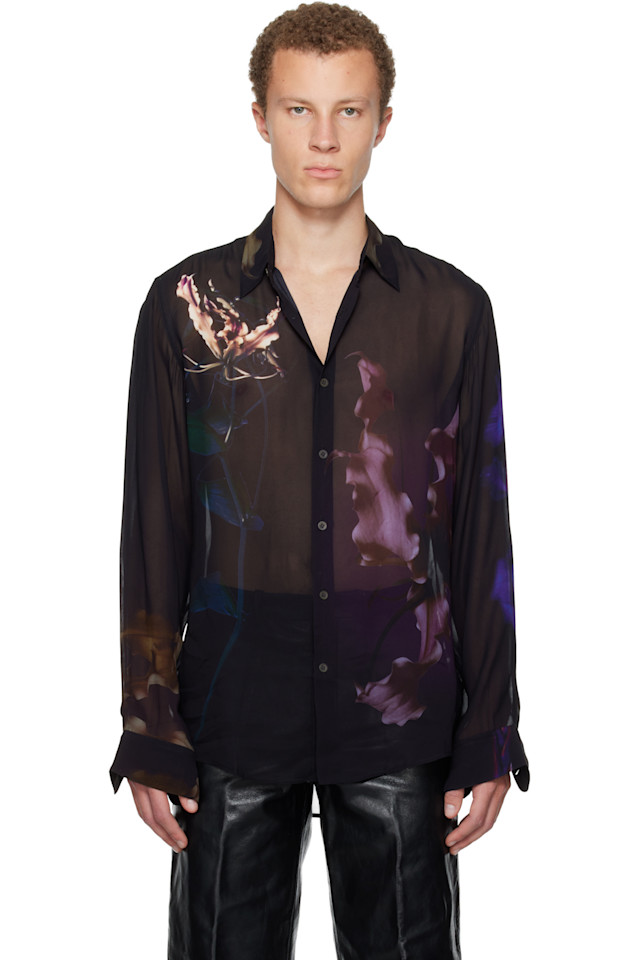 

Рубашка «Огненная лилия» Dries Van Noten, черный