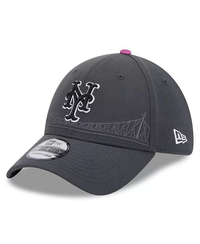 

Мужская графитовая кепка New York Mets 2024 City Connect 39THIRTY Flex New Era