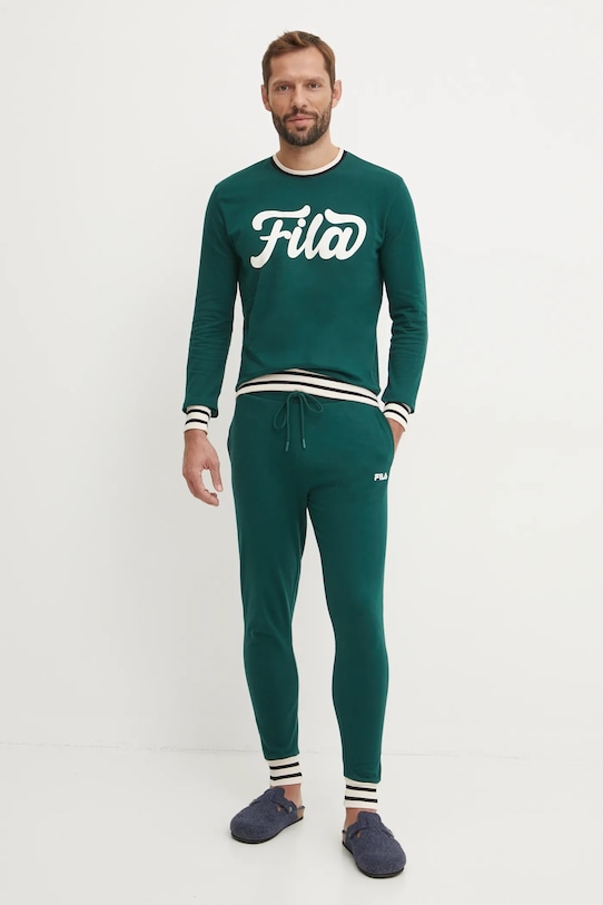 

Хлопковый спортивный костюм Fila, зеленый