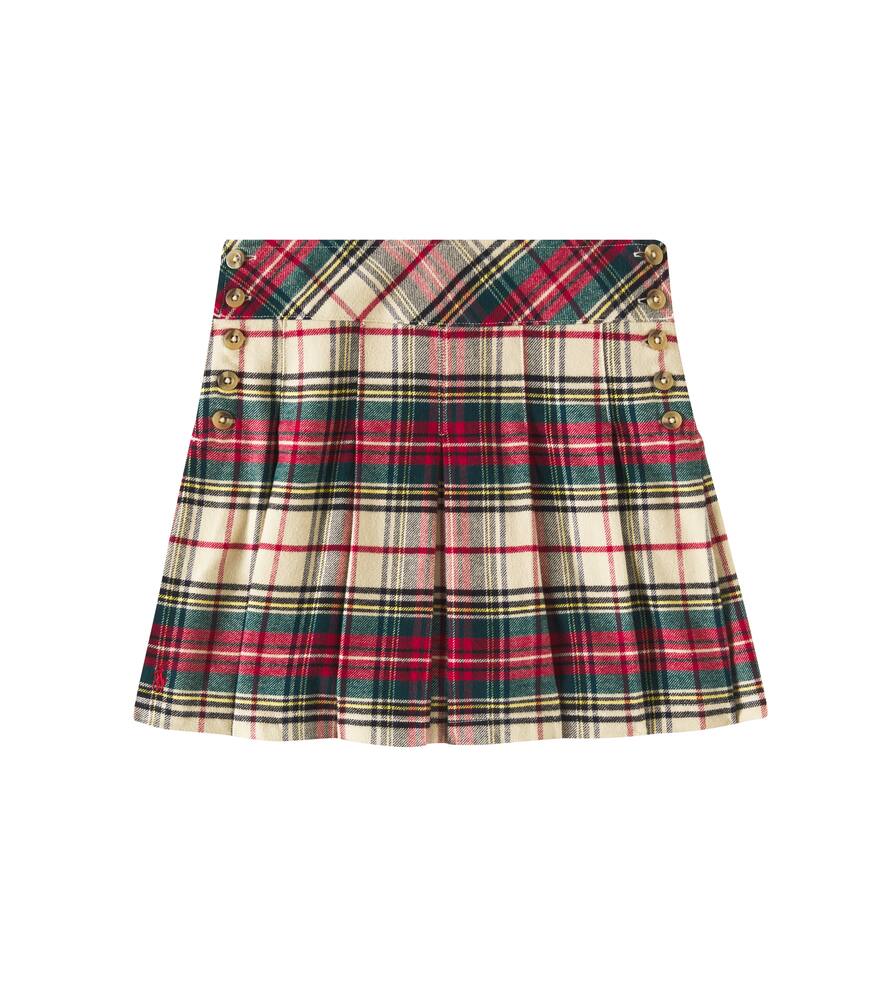 

Клетчатая хлопковая юбка Polo Ralph Lauren Kids, 149 Cream Red Multi