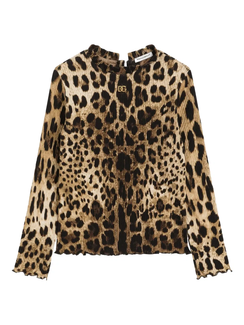 Топ с леопардовым принтом Dolce & Gabbana Kids, коричневый