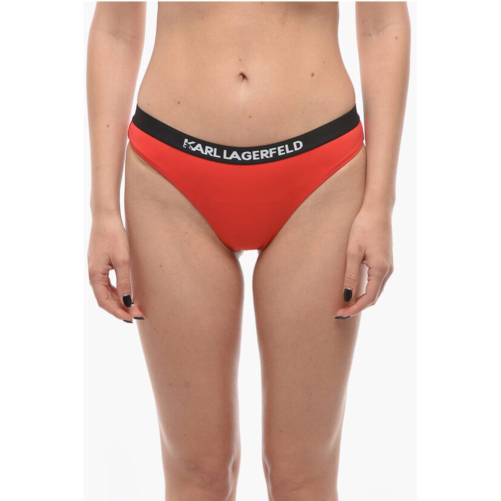 

Плавки бикини SPORT однотонные с резинкой и логотипом Karl Lagerfeld, Red