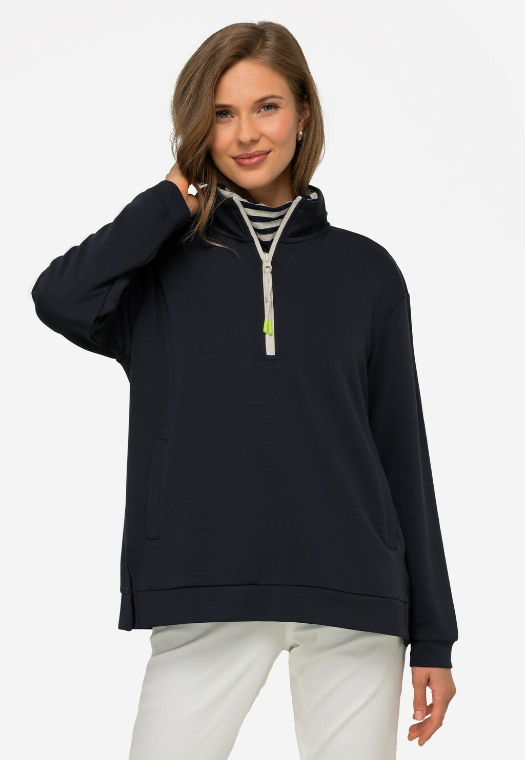 

Толстовка Troyerkragen Seitenschlitze LAURASØN, цвет navy blue