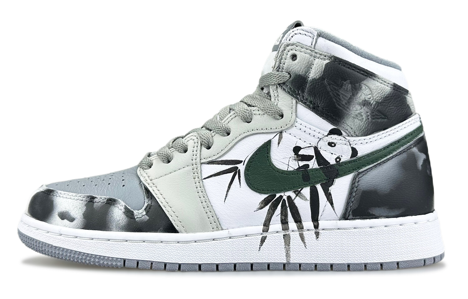 

Кроссовки Air JORDAN 1 Vintage Basketball Women's High-Top, белый/черный/серый