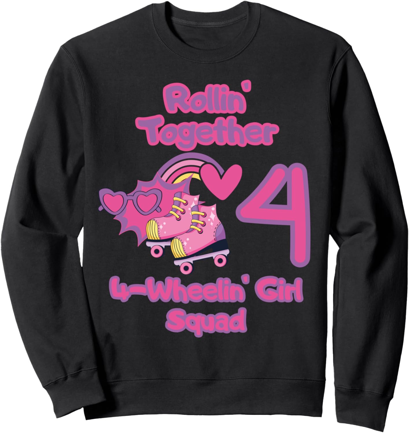 

Толстовка для вечеринки в честь дня рождения Wheelin' Squad 4 and Rollin' Roller Skates 4 Family Look Rolling Theme Outfit Decoration Gifts, черный