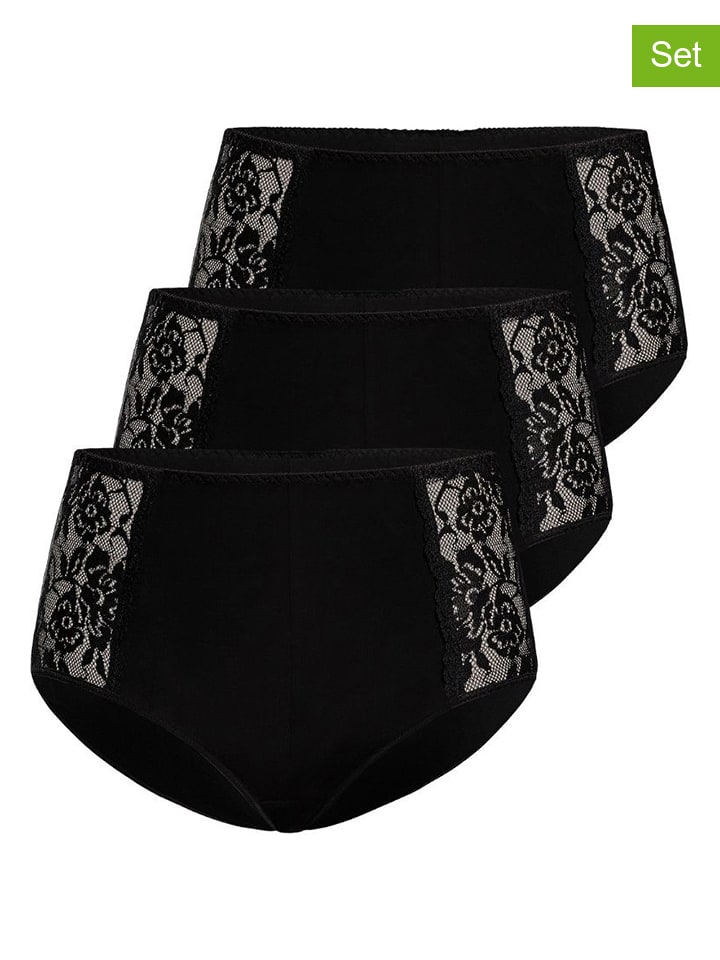 

Teyli Комплект из 3 трусов с высокой талией, черные