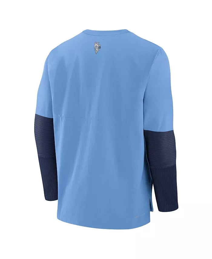 Мужская футболка с длинным рукавом Kansas City Royals Authentic Collection City Connect, трикотажная, облегченная, голубая Nike — фото 3