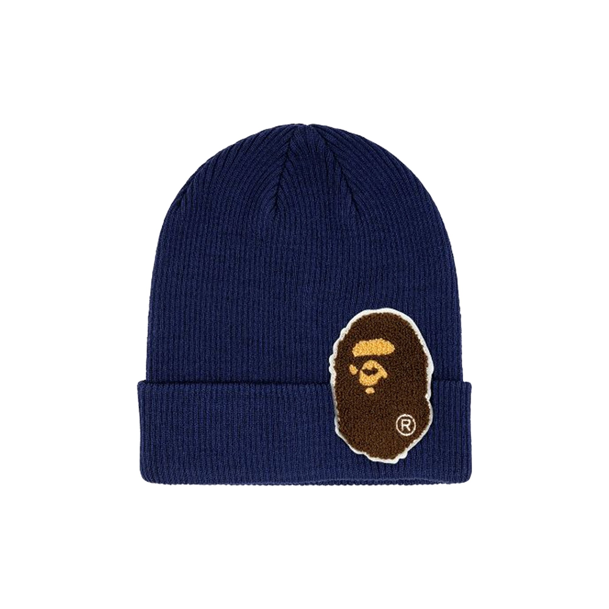 

Вязаная шапка BAPE Big Ape Head, темно-синяя