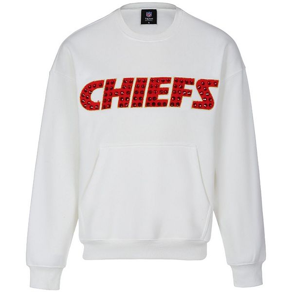 

Женский белый свитшот Kansas City Chiefs с шитьем и стразами Cuce