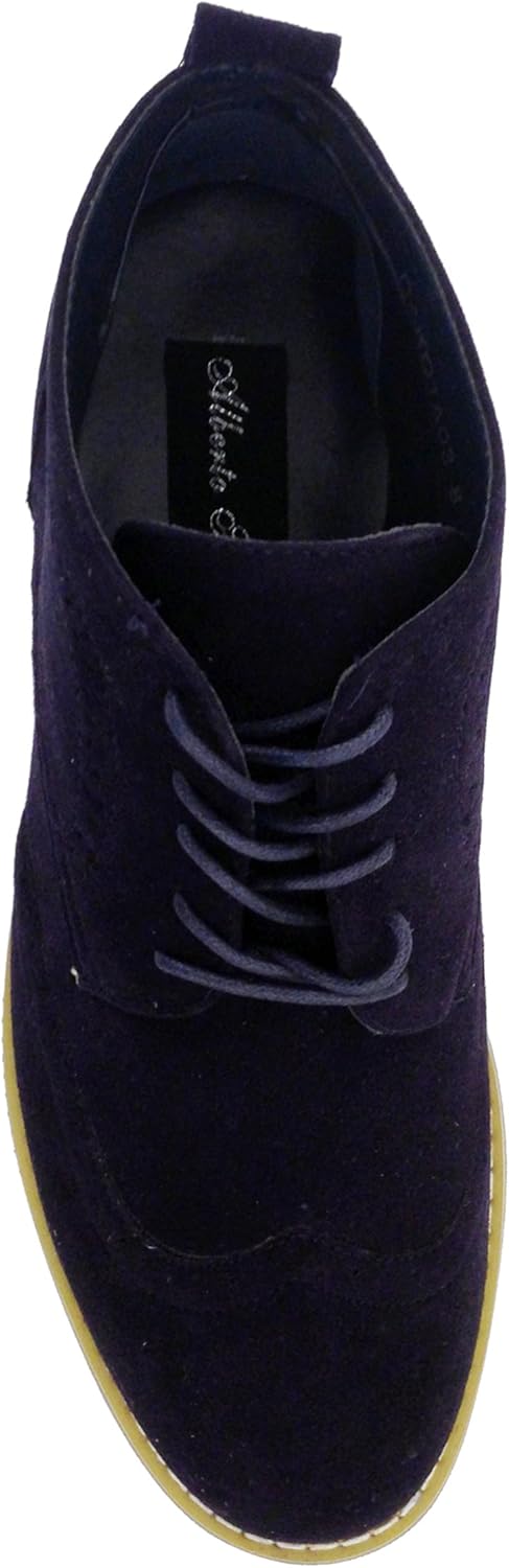 Мужские ботинки DT3A на щиколотку Oxfords с крыльями, классические броги, шнуровка, замша, подкладка из кожи, повседневные челси Alberto Fellini, темно-синий — фото 3