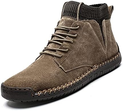 

Мужские повседневные кожаные туфли Hhhchpm, ботинки Чукка до щиколотки, слипоны, легкие лоферы средней высоты, обувь для ходьбы и вождения, ботинки Чукка на шнуровке для мужчин, хаки