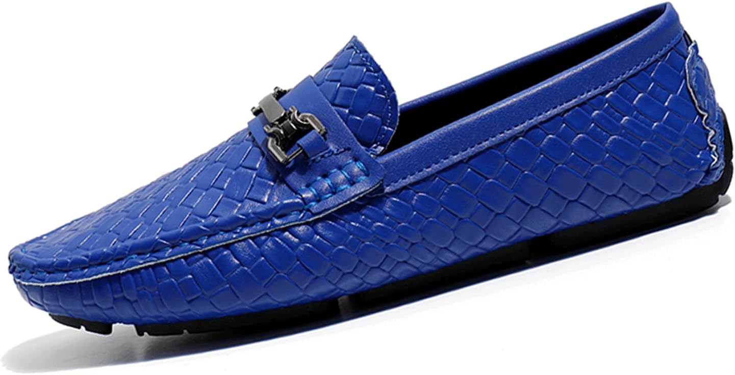 

Мужские лоферы Dacnakby из плетеной кожи, черные слипоны с пряжкой, мокасины, лодочные туфли