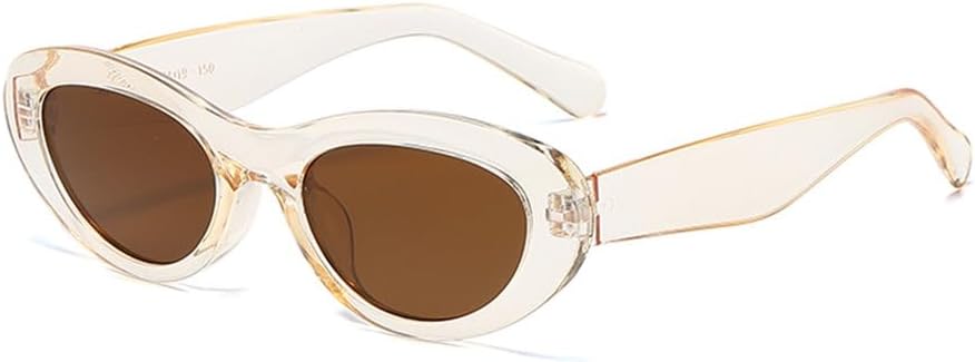 

Винтажные солнцезащитные очки в форме «кошачий глаз» в маленькой оправе, модные очки для женщин и мужчин, индивидуальные женские солнцезащитные очки с защитой от УФ-излучения UV400 TYUVIVO, Clear Brown