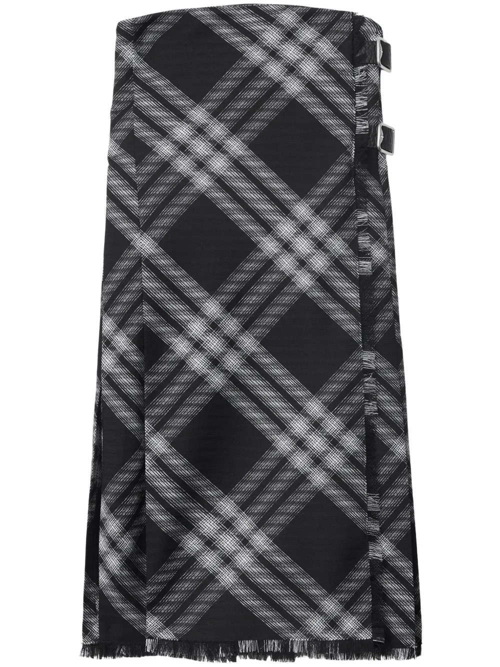 

Клетчатое платье мини с запахом BURBERRY, черный