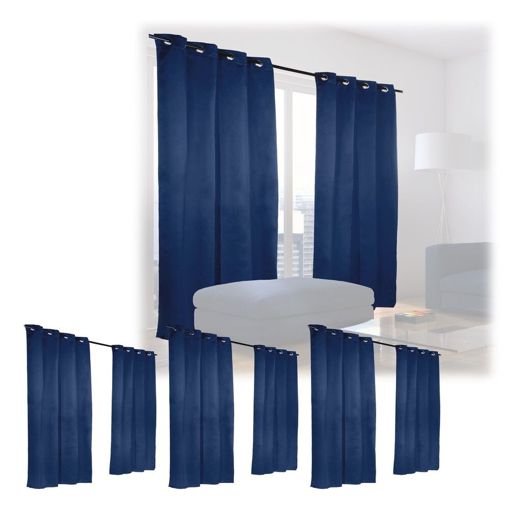 

Relaxdays 8 синих штор 245 x 135 см, темно-синий
