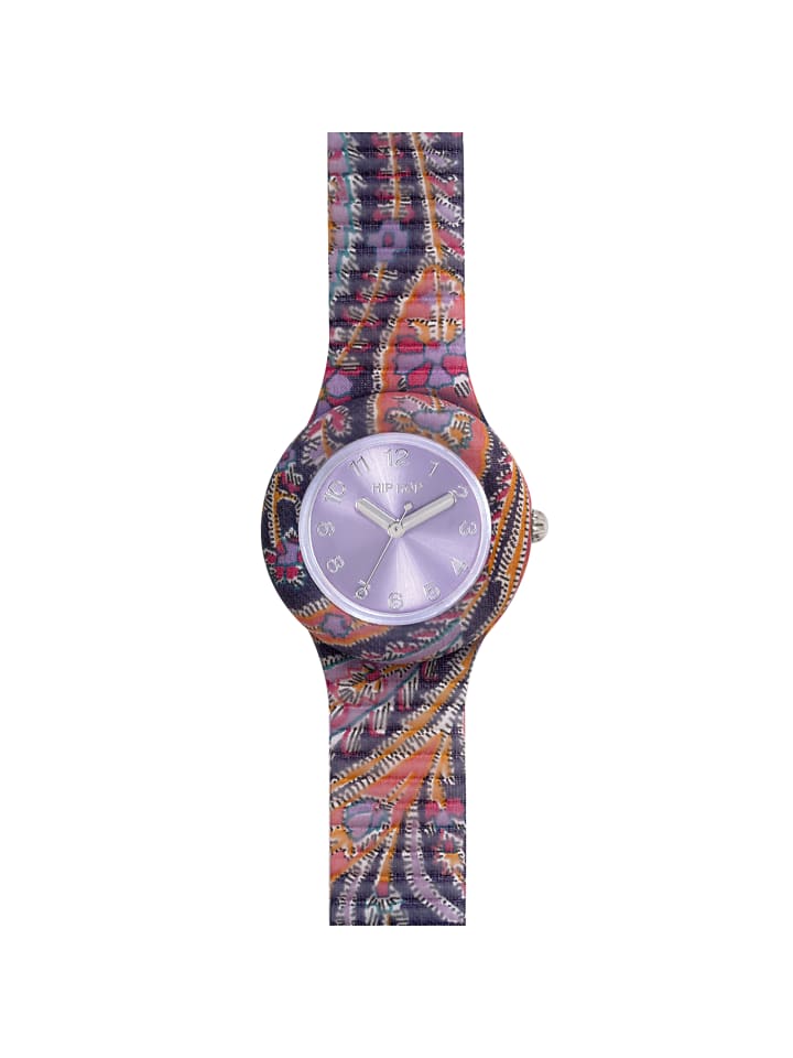 

Hip Hop Аналоговые часы с узором пейсли сиреневого цвета