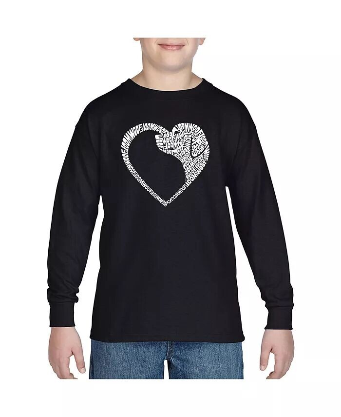 

Dog Heart — детская футболка с длинными рукавами и надписью Word Art для мальчиков La Pop Art, черный